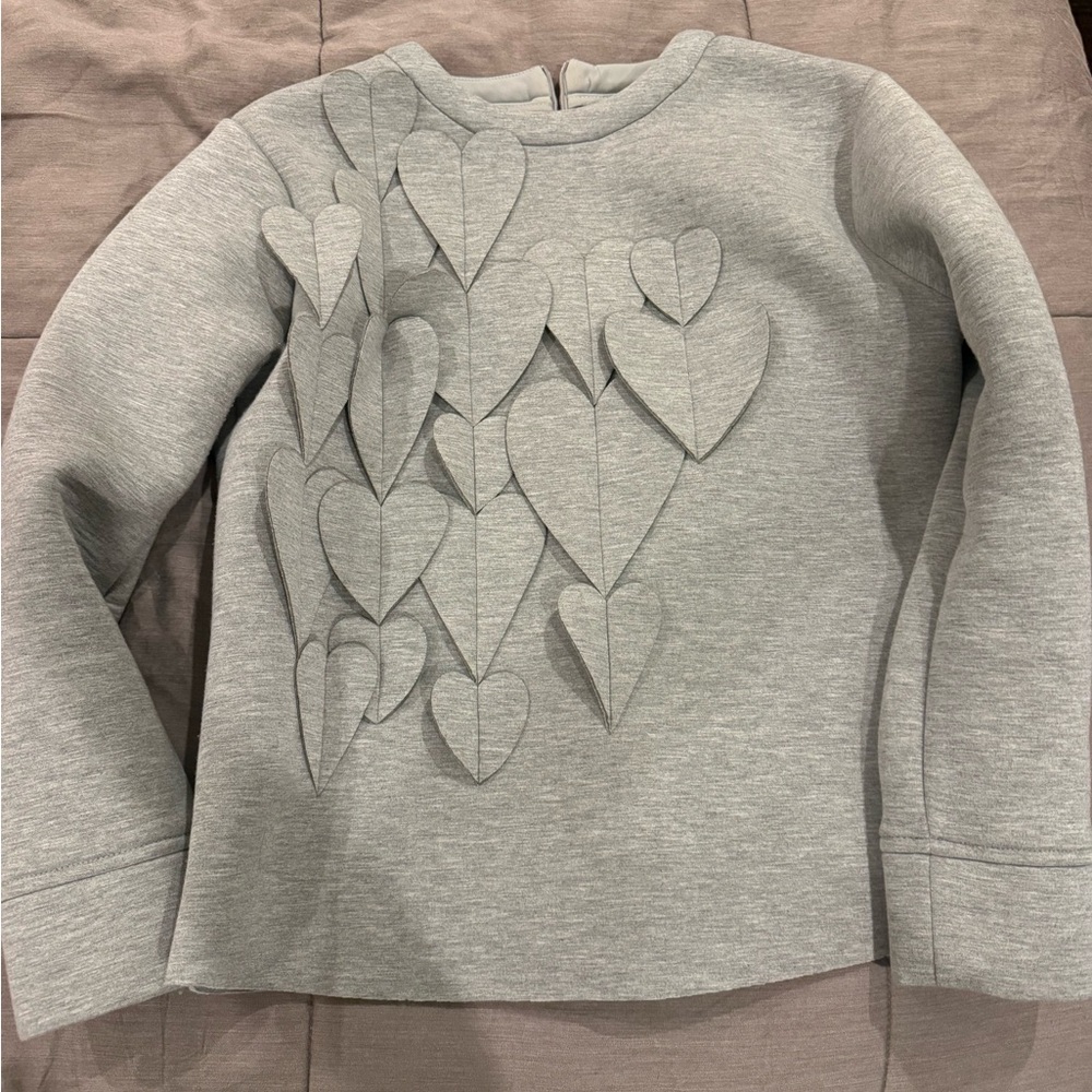 Gray 3D Heart Sweater